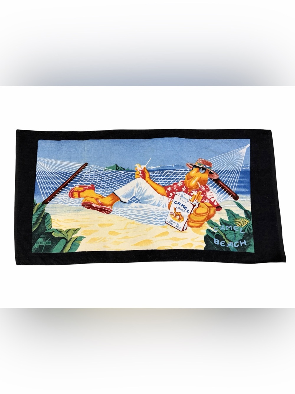 VTG Joe Camel Camel Lights Cigarettes Beach Towel  RJRTC 1991 58”x29”